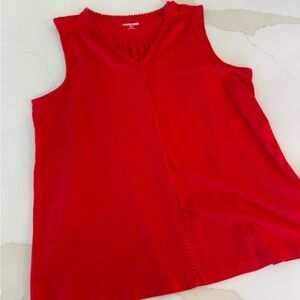 Lands' End Red Sleeveless Tank Top